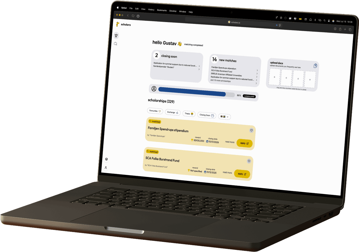 Scholaro platform mockup